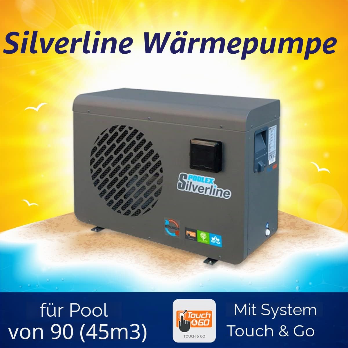 POOLEX Silverline 90 Wärmepumpe, Grau