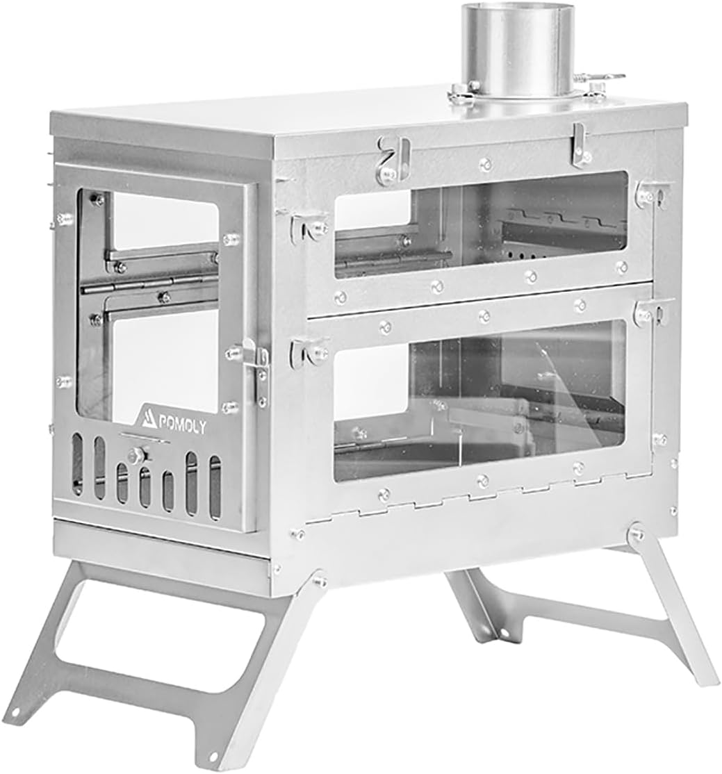 POMOLY X-Ti Max 5 Double-Fold Titanium Wood Stove Camping Wood Burning Stove