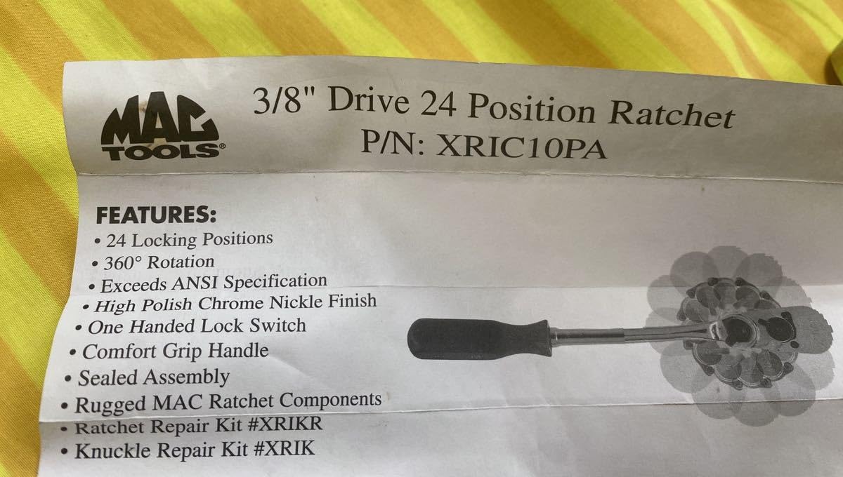 ノーブランド品 MAC TOOLS XRIC10PA 24 Position Ratchet, w1109505967 