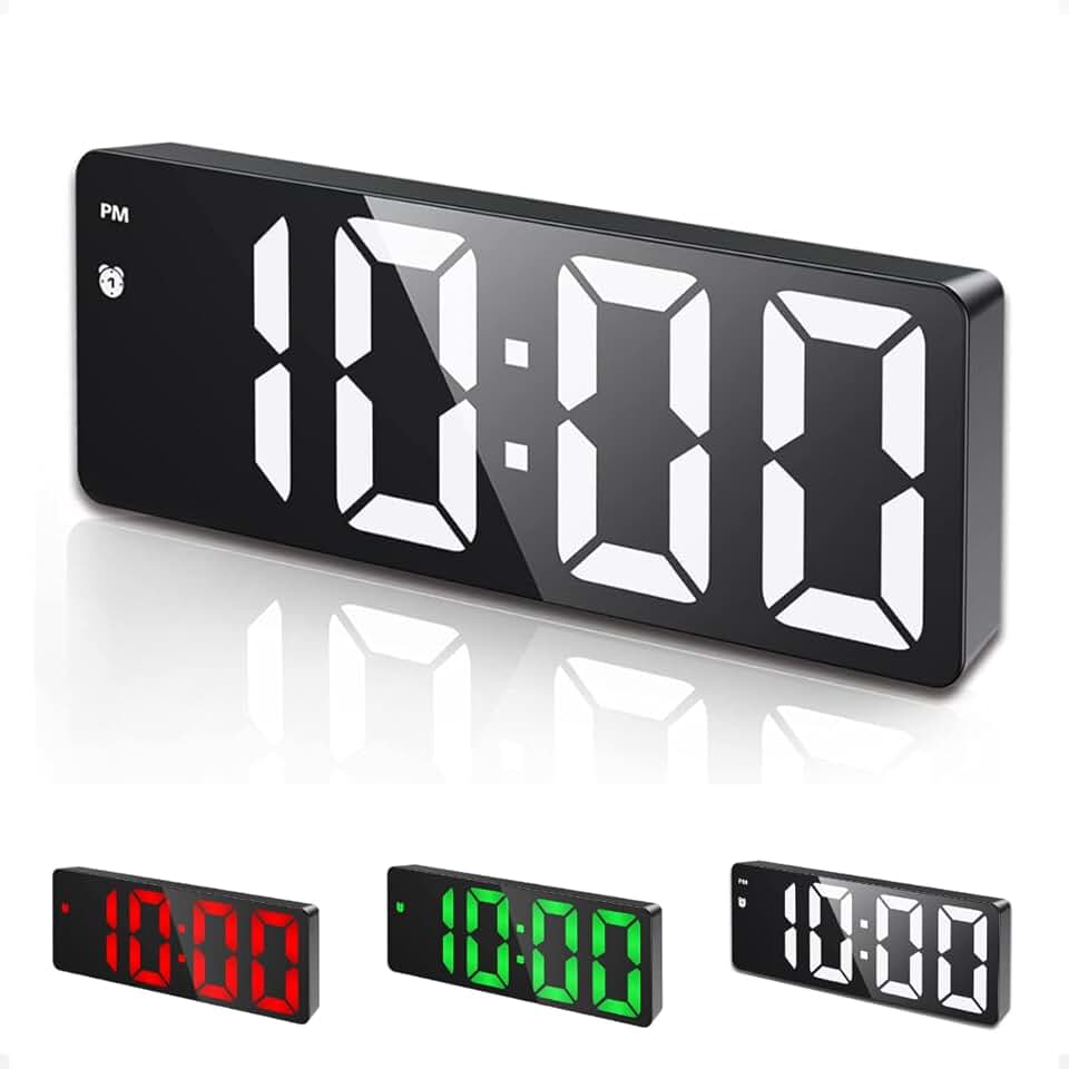 Relogio Despertador Led Para Quarto Com Luz Noturna E Temperatura Relógio De Mesa USB Digital Visor 12/24h Brilho Ajustável (Led Branca)