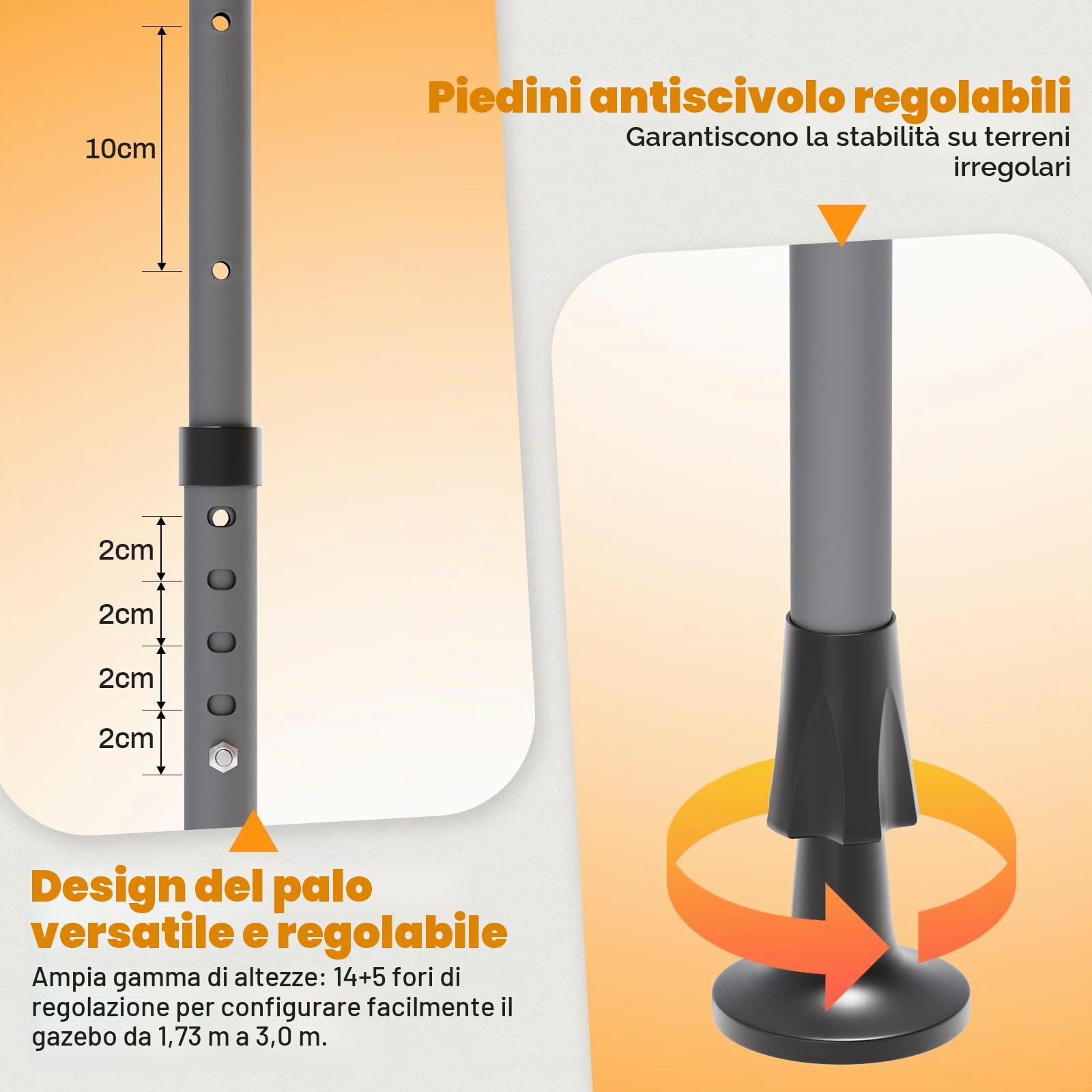 LIFERUN Tenda da Sole Senza Foro,250 x 120cm,A Manovella,per Balcone,Grigio | Inclinazione Regolabile,Impermeabile,Protezione UV,Protezione Privacy,Alluminio,Rivestimento in PU,Terrazzo,Portafinestra