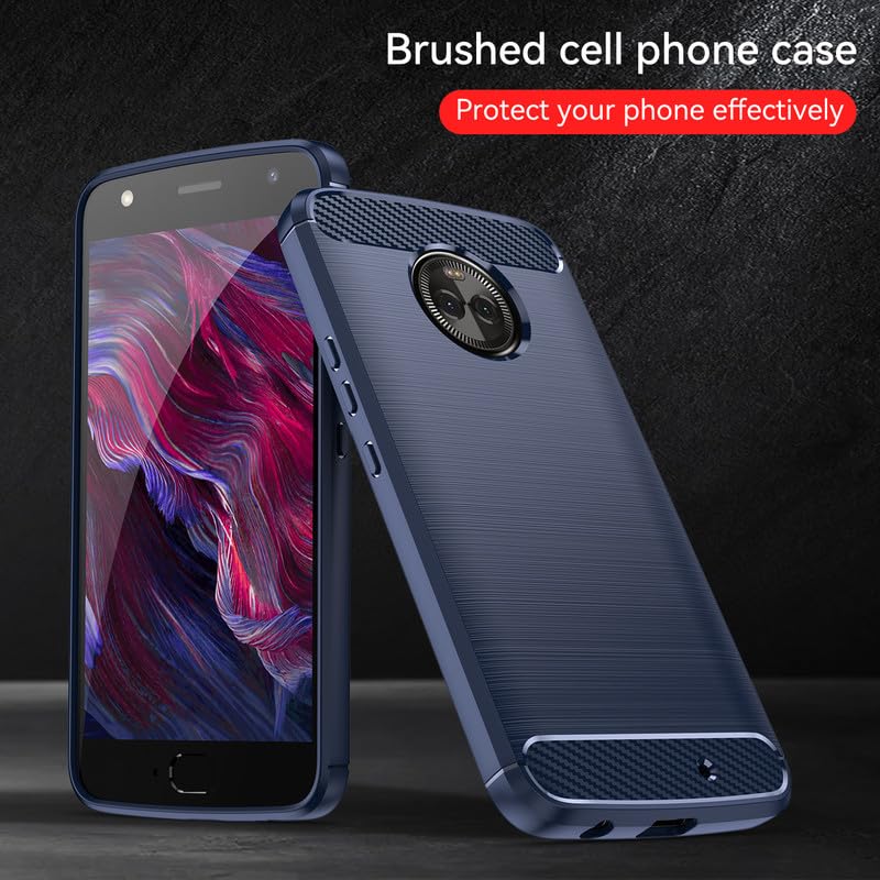 Image of Hybrid Carbon Fiber Back Case for Moto X4 (Blue)