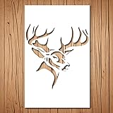 Buck Stencil | Reusable Hunting Animals Deer Silhouette Stencils for Painting on Wood, Glass, Wall, Rock, Fabric, Walls, Canvas, Glassware, Spray Painting, Airbrushing | Deer Stencil (5'x 6')