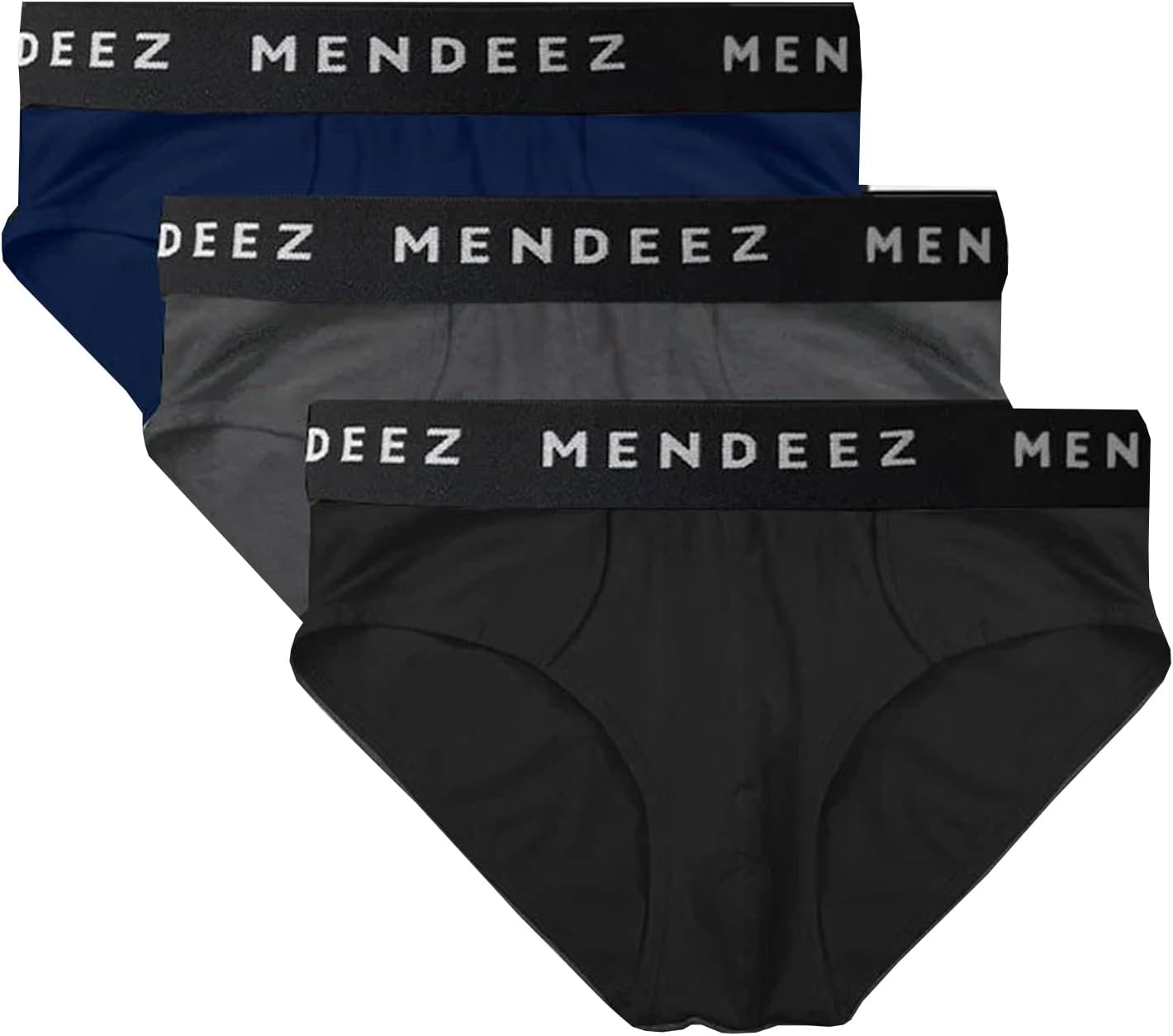 Mendeez Underwear Men Pack of 3: Premium Cotton Comfort, Anti-Chafing and Anti-Bulge Design Briefs For Men
