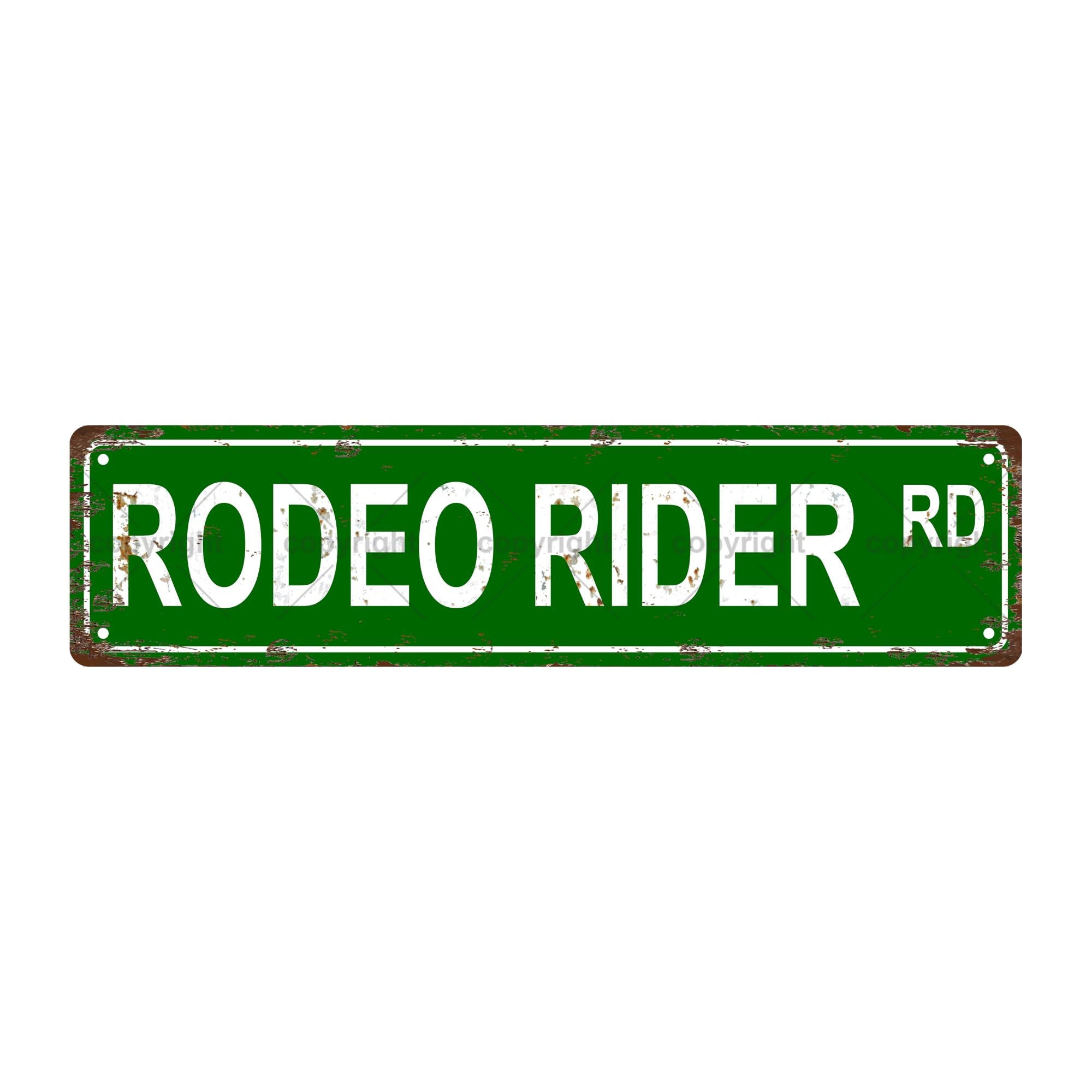 Rodeo Rider RD Occupation Metal Tin Street Sign Bar Cafe Garage Cave Home Room Wall Bathroom Farmhouse Garden Porch Patio Decor,4x16 Inch