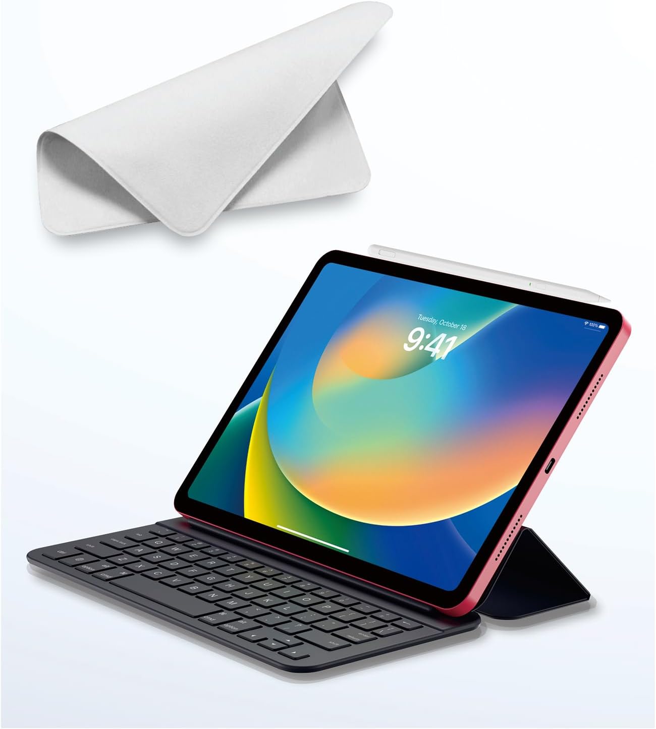 Milikilo Smart Keyboard with Pencil for iPad (A16 and 10th Generation), Portable Tablet Intelligent Carrying Foldable Ultra-Slim Keyboard with 64 Keys for iPad 10th Generation 2022 & 11th（2025）