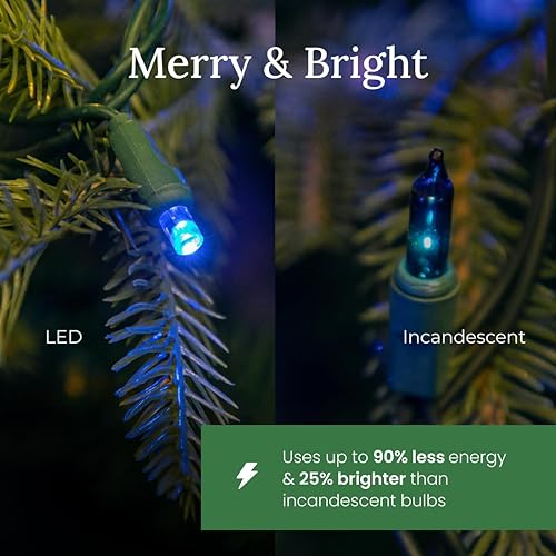 Miniatura 6 de Luces LED de Navidad profesionales para festividades, 50 bombillas, 25 pies, grado profesional, para interiores y exteriores, 0.197 in, gran