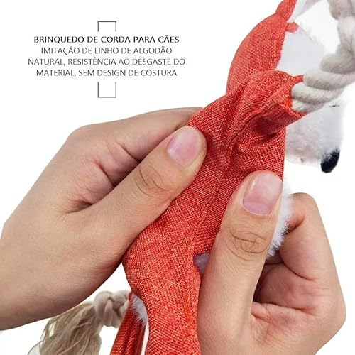Kit 3 Brinquedos Sortidos Para Cães Pelúcia e corda Resistente Com Barulho Plástico (Raposa, Coala e