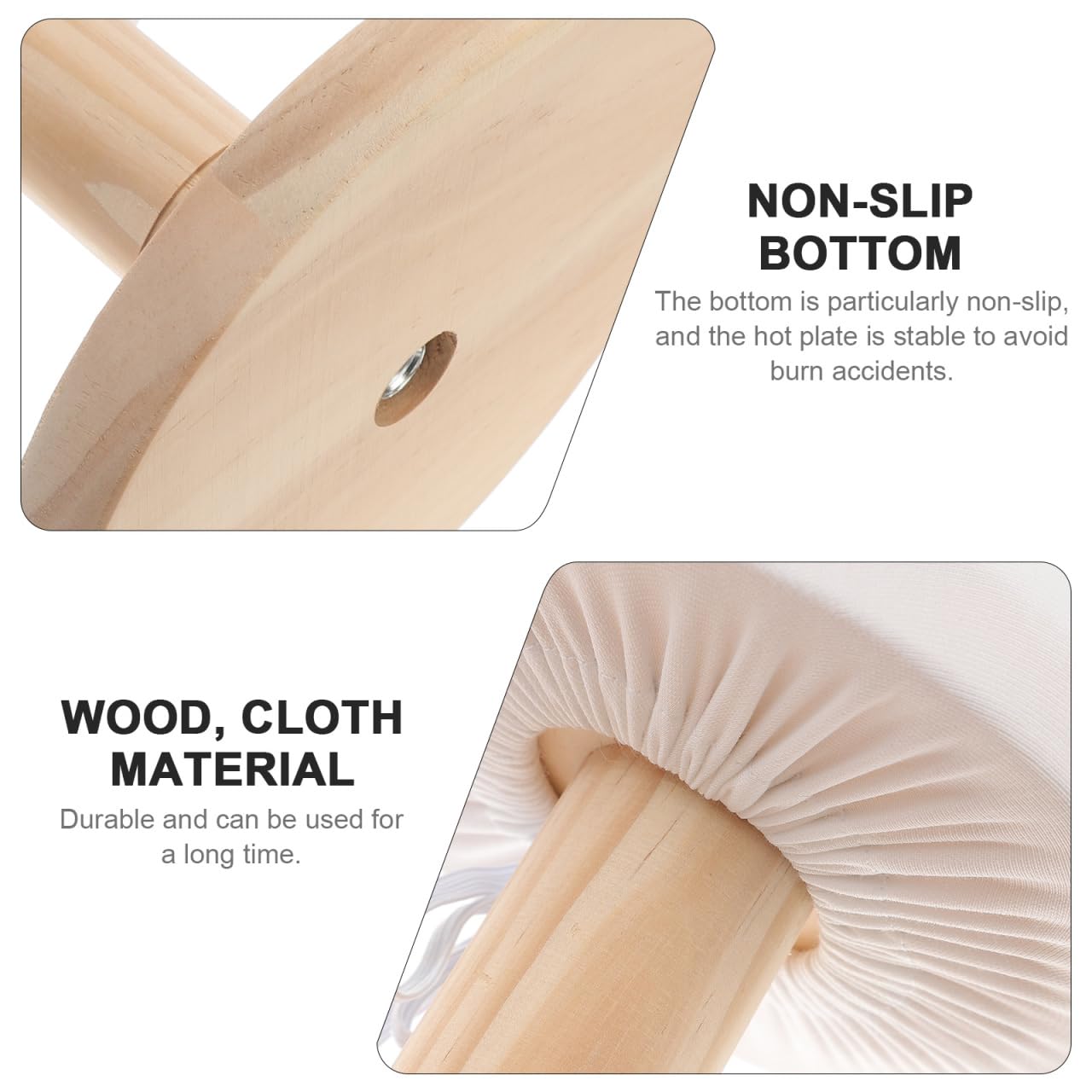 Alipis Tabla de Planchar de Pecho portátil pequeña Tabla de Planchar con Almohadilla White Herramientas para el hogar Plantilla de Madera Natural Taburete de Planchar Soporte Herramienta de Planchado