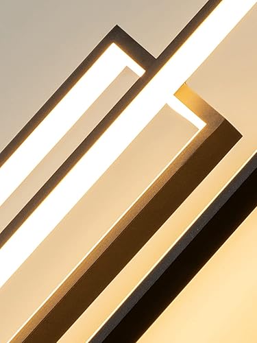 Miniatura 8 de Flashing God Candelabro LED moderno de 6 anillas, color negro, grande, contemporáneo, para escalera, lámparas de techo alto regulables con control