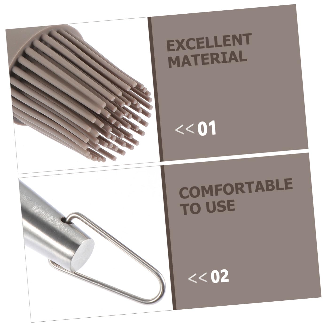 Stainless Steel Silicone Basting Brush for Grill and Pan