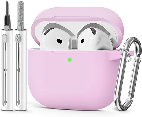 Miniatura 37 de Funda para AirPods 4 2024, viene con kit de limpieza, funda protectora de silicona suave para fundas Apple AirPods de 4ª generación con llavero,
