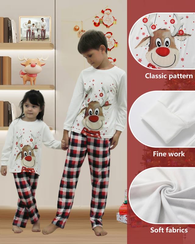 Pigiami Natalizi per Tutta la Famiglia, Pigiama Natale Famiglia Invernale Pigiama Natalizio, Manica Lungo Donna Uomo Pigiami di Natale Famiglia, Pigiami Natale Coppia Pigiama Natale Bambino Bambina