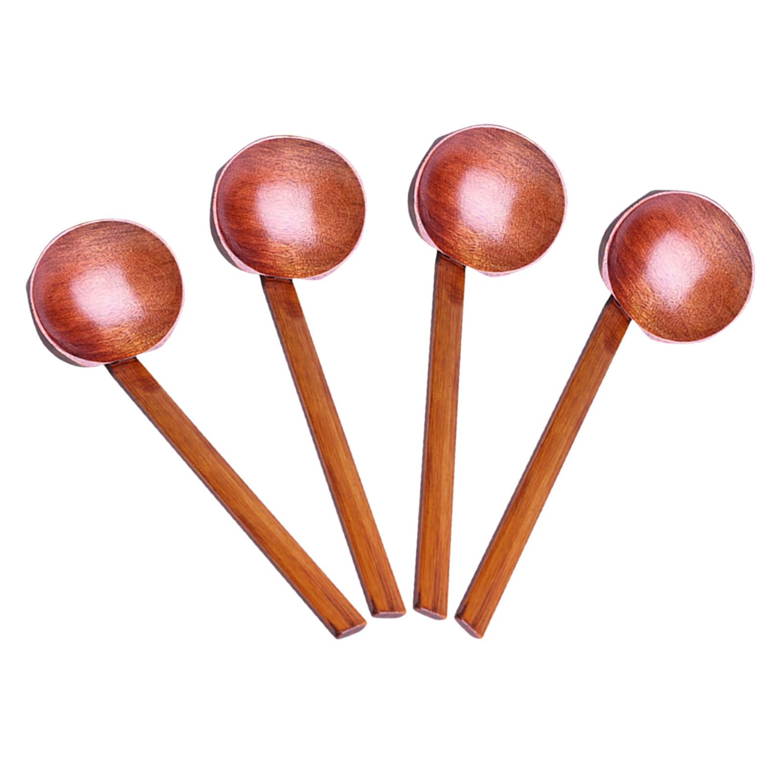 Cuillères à soupe bois long manche MAGICLULU set 4 pièces couvert cuisine asiatique ramen
