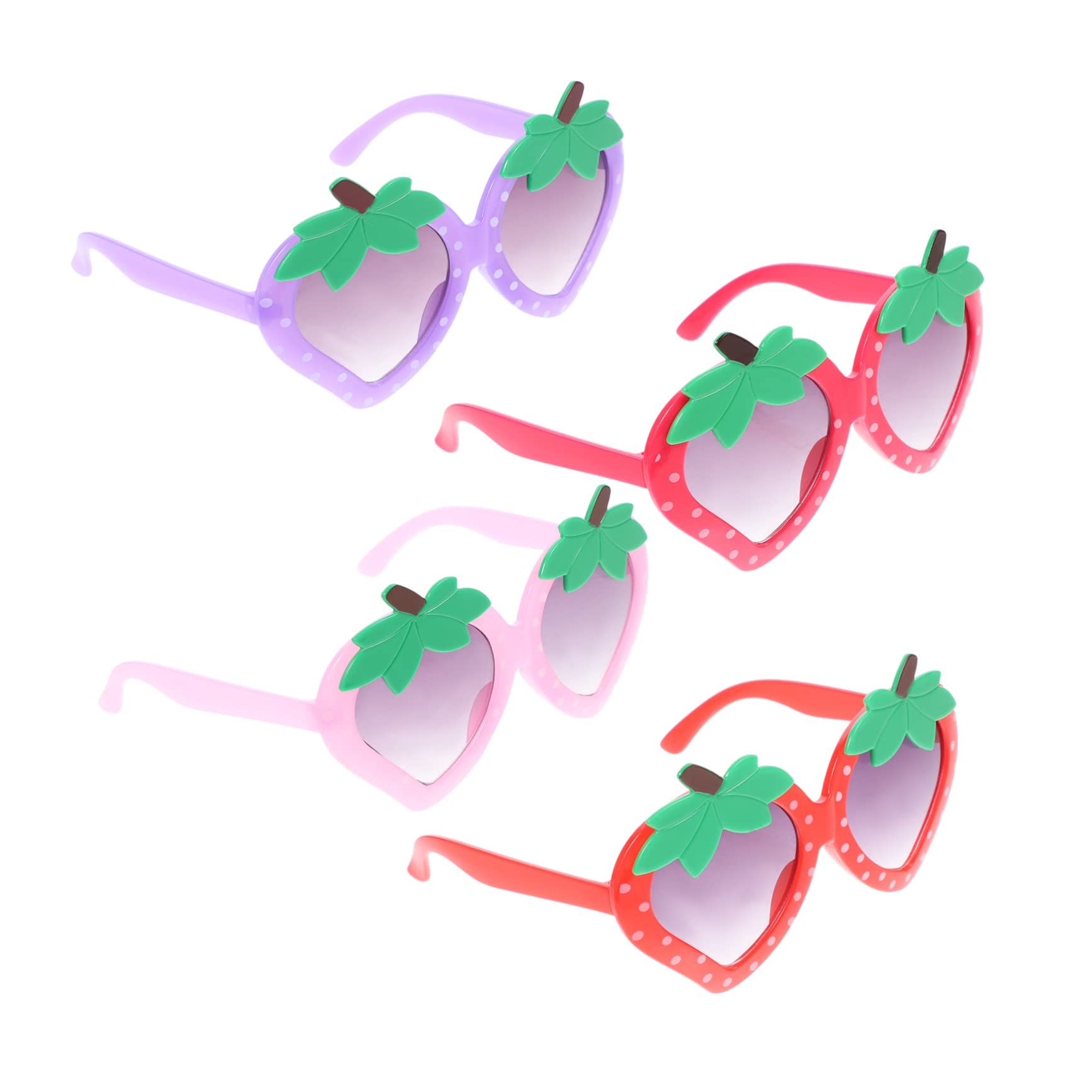 minkissy 4 Pairs Sunglasses Strawberry Glasses for Cute Strawberry Shape Sunglasses for Parties and Festivals Fun present