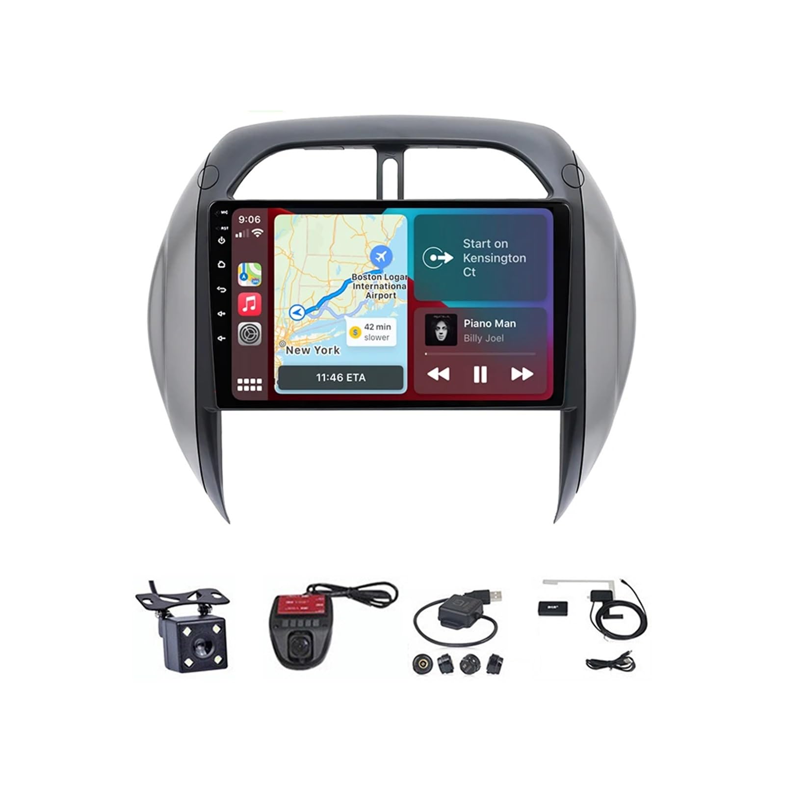 CarPlay Android Auto pour TOYOTA RAV4 2003-2005 Autoradio GPS Bluetooth 9 Pouces Caméra Recul SWC FM