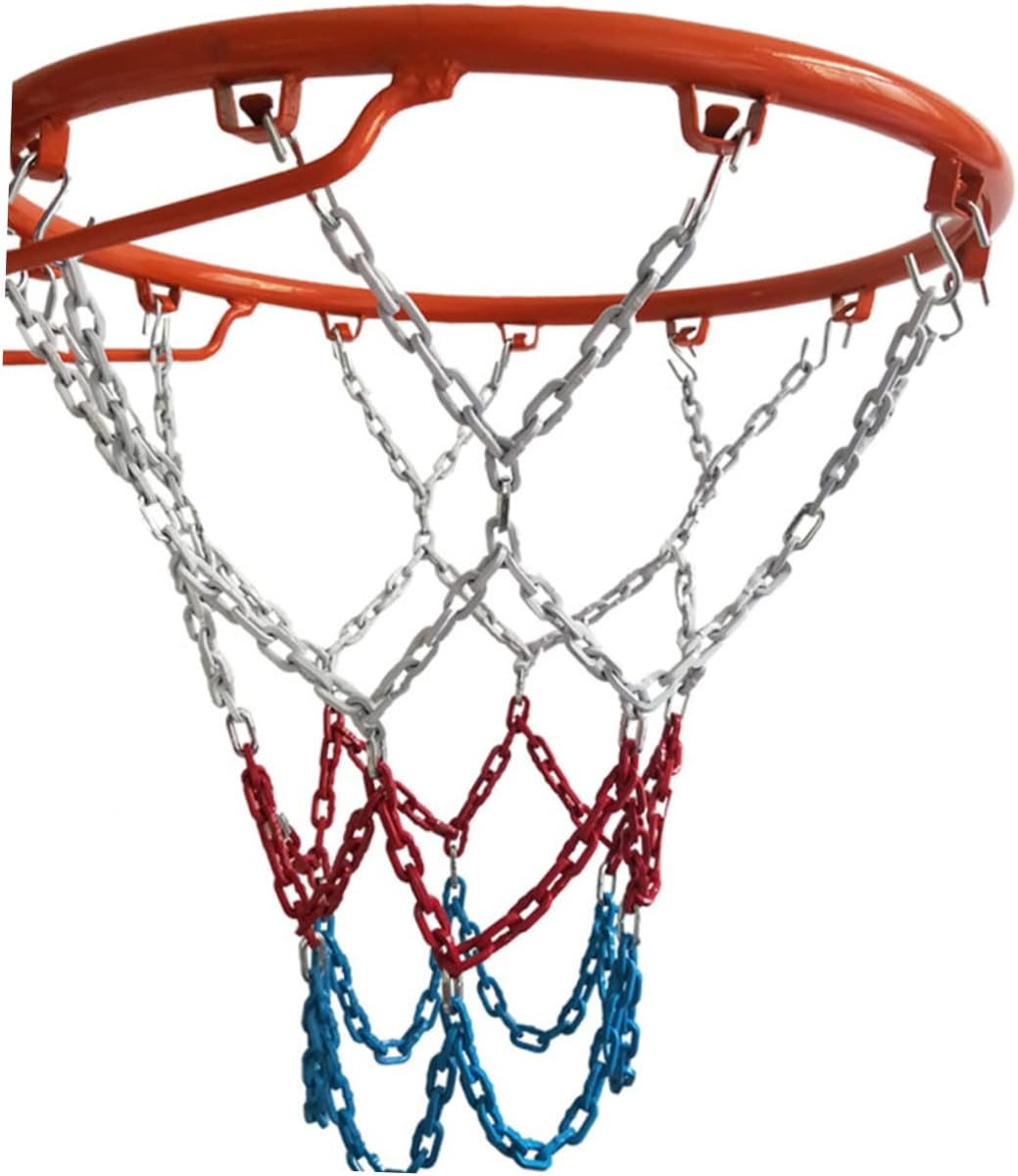 Toyvian 1Pc Tricolor Basketball Net Heavy Duty Ball Mesh for Courts Design Stable Structure Easy to Use for Schools and Sports Facilities