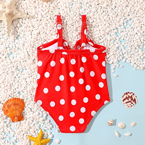 Swimsuit 5t Girls Toddler Summer Sleeveless Girls Polka Dot Red Black Yellow Swimwear Swimsuit Swimming Suit2