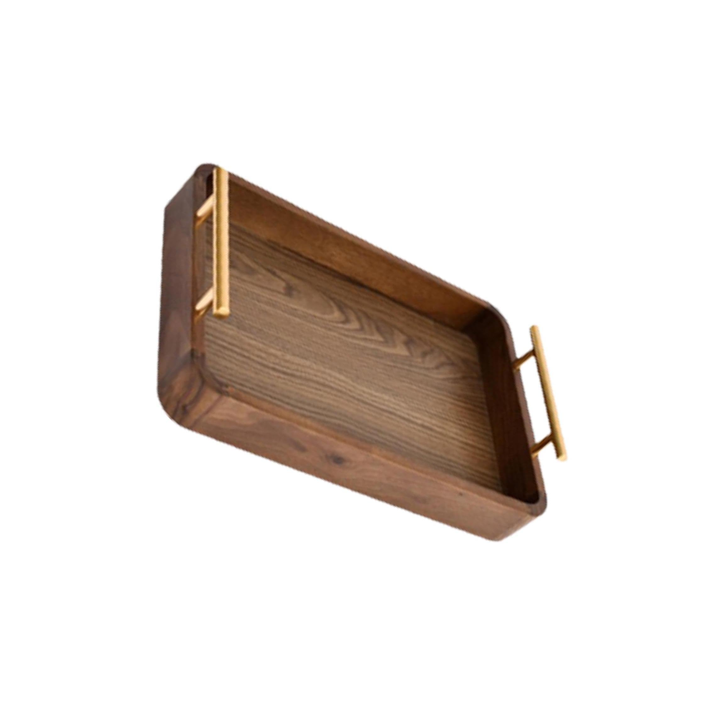 PUXZYAX Storage Dish Rectangle Wooden Tea Tray Hosting Serving Snacks Breakfast Meals With Style Easy To Carry With After Youve Prepared Tea Where Hot Water