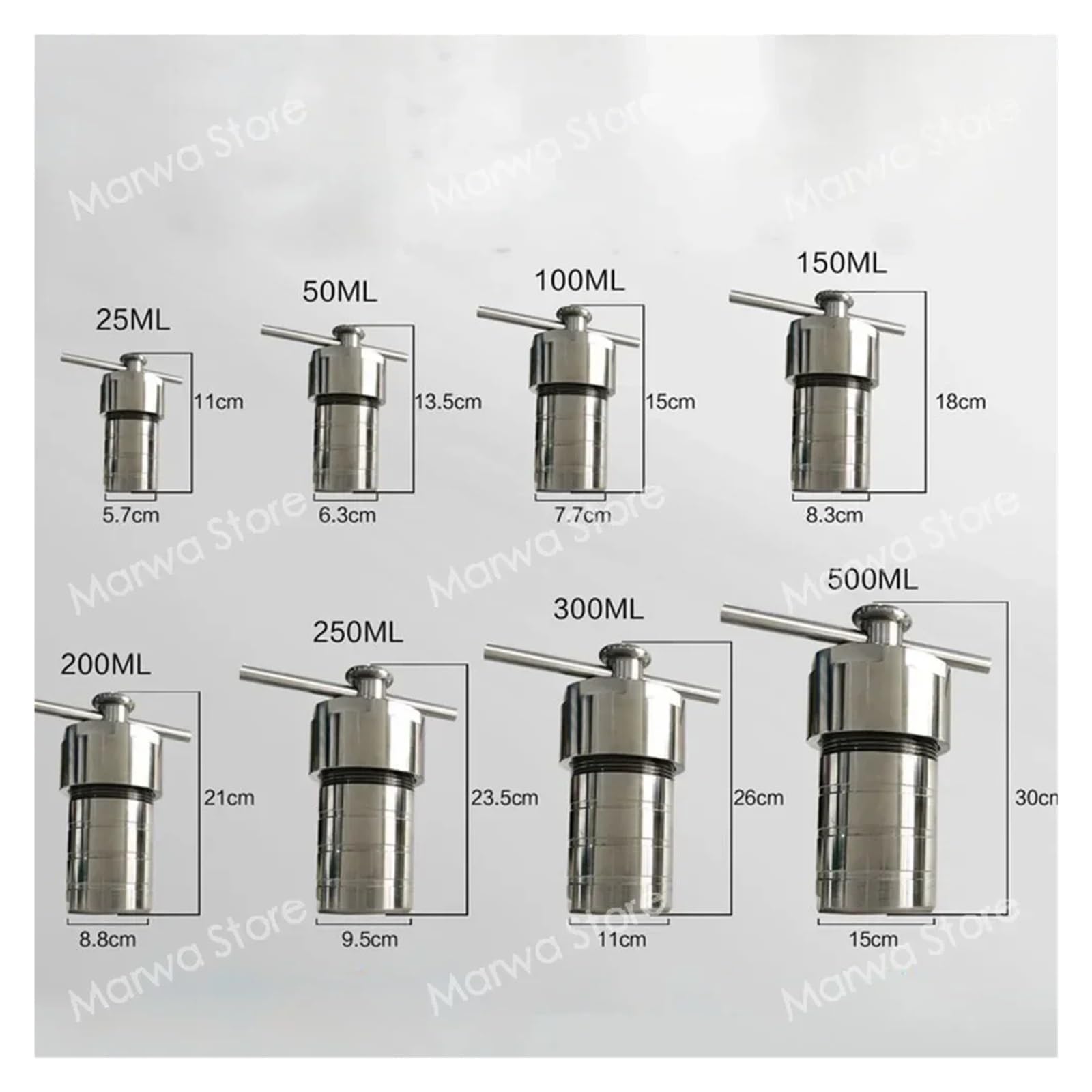 Reattore di sintesi idrotermale Reattore for Autoclave idrotermale da 25-500 ml con sintesi Camera in PTFE(50ml)