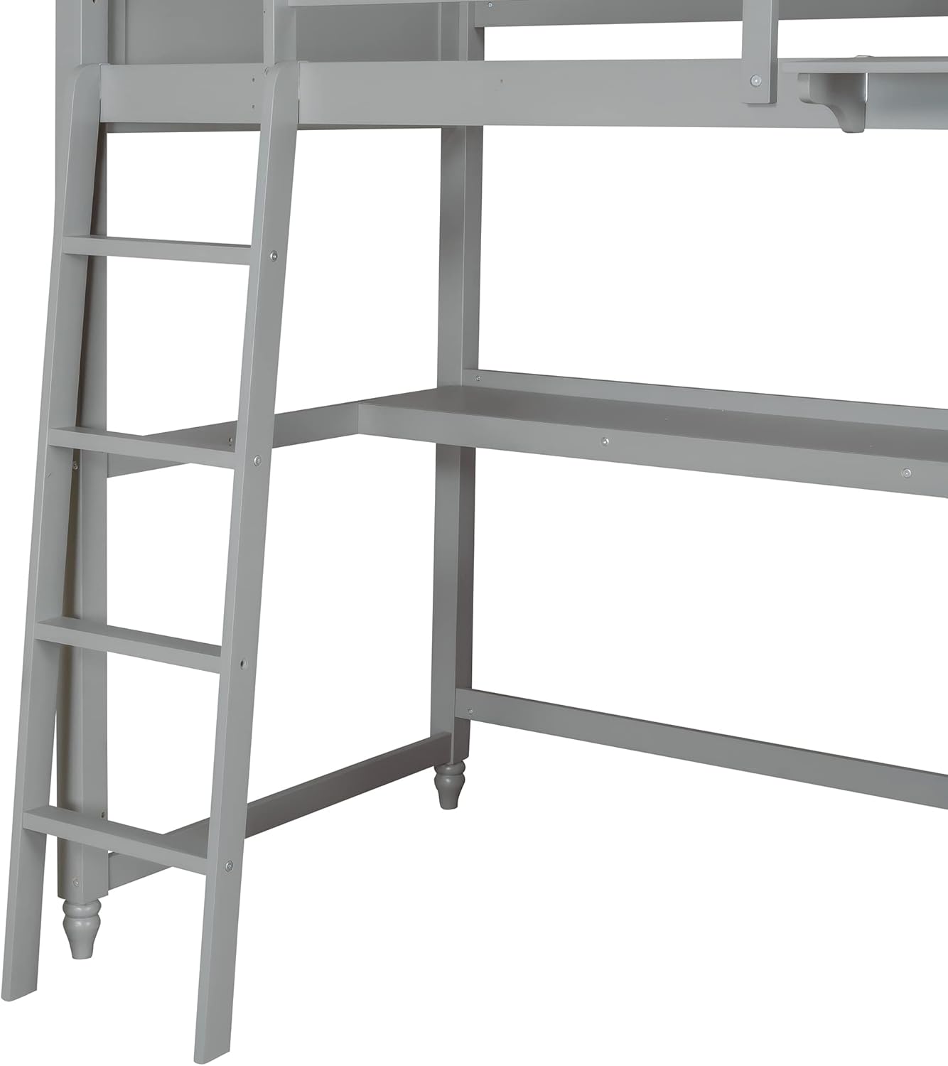 Bellemave Twin Size Loft Bed Frame with Drawers and Desk, Wooden Loft Bed with Shelves for Children Kids Adults and Teens, Loft Bunk Bed Storage Drawers for Boys and Girls, Gray