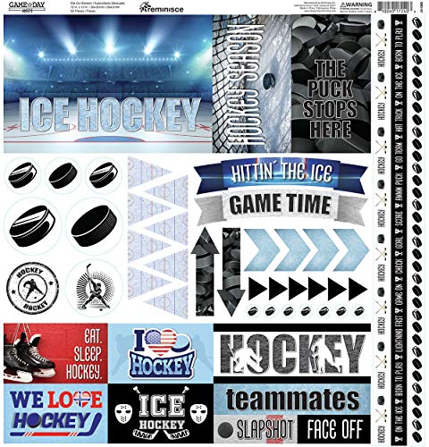 Reminisce Game Day Hockey (GMD-107) 12x12 Sticker Sheet