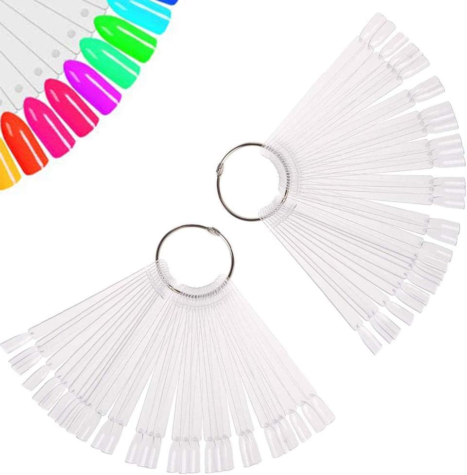 100 Pcs Nail Swatches Sticks, Transparent Nail Sample Sticks Nail ...