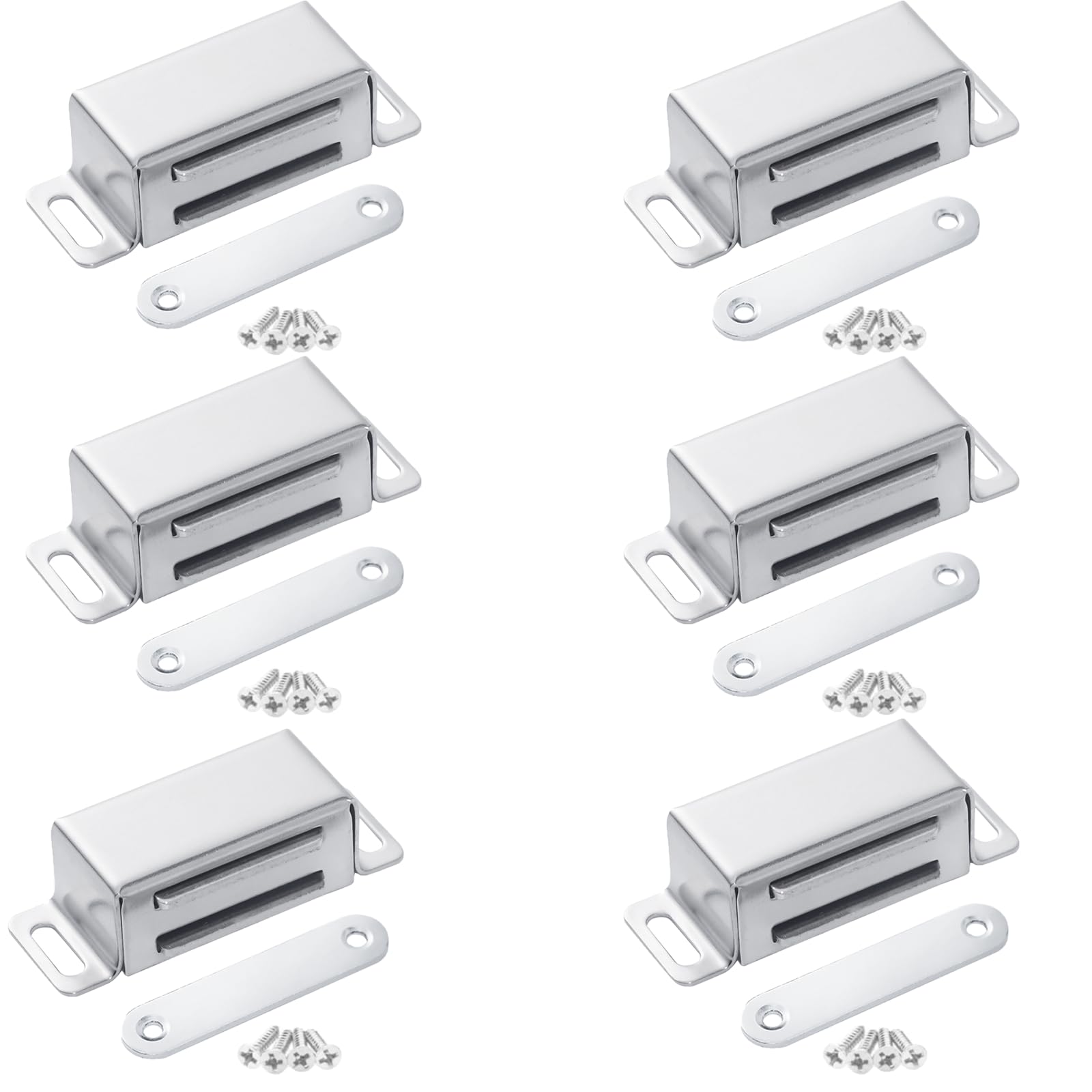 Anhoer 6Pcs Magnetic Door Catch 10Kg Cupboard Door Magnets Magnetic Catch Stainless Steel Cabinet Door Magnetic Catches For Cabinet Drawer Kitchen Cupboard Wardrobe Closet Closure