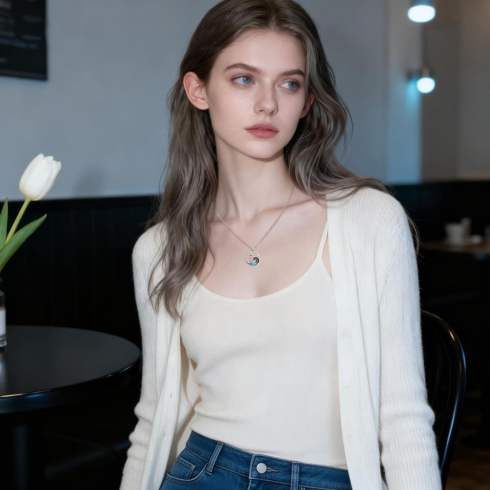 Lighthouse Necklace for Women Sterling Silver Wave Necklace Dainty Pendant Jewelry Gifts for Lighthouse Lovers - Image 4