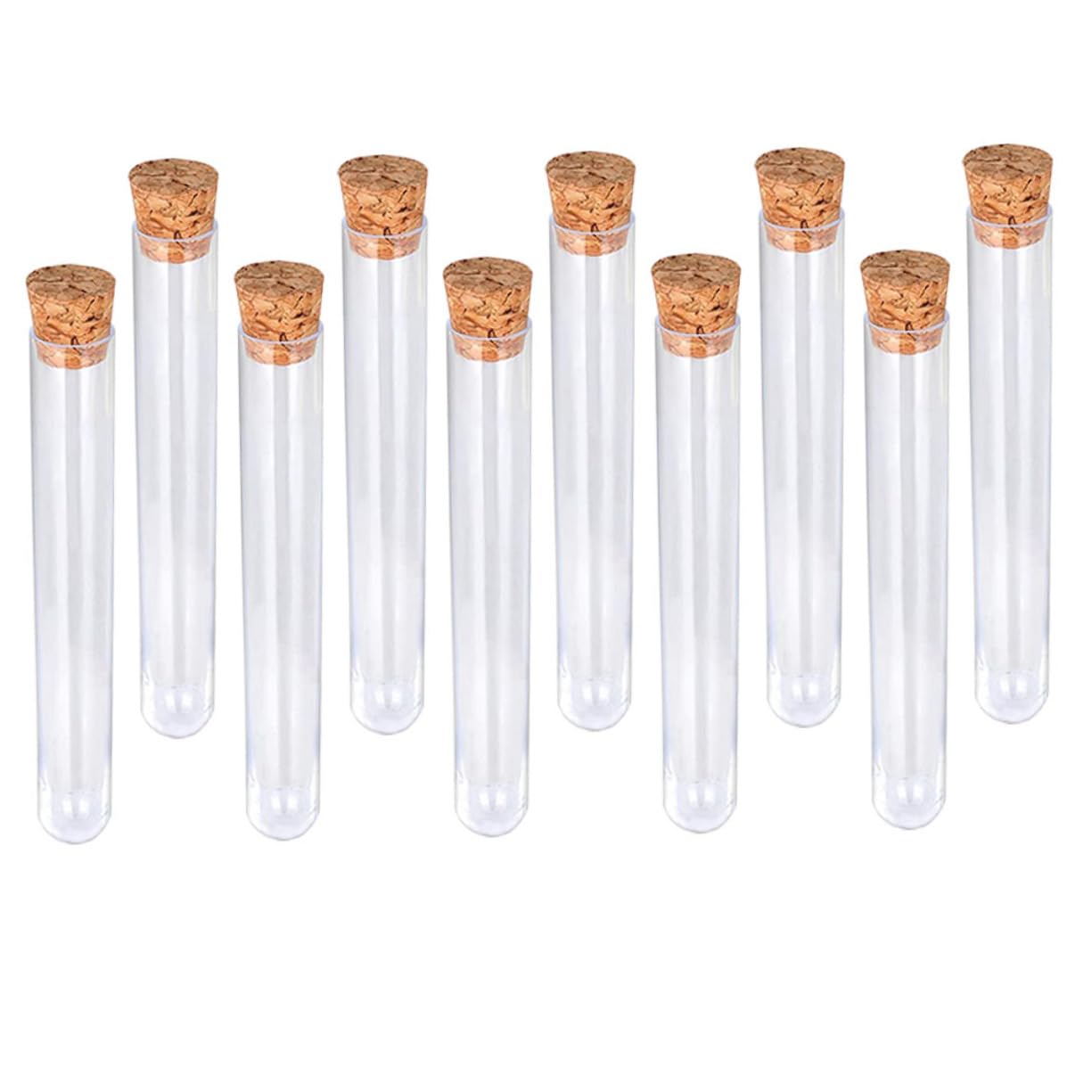 FUNOMOCYA 24pcs Cork Test Tube Test Tube Chemistry Test Tube for Laboratory Experiment Test Tube Scientific Test Small Terrarium Candy Tubes Reusable Test Vials with Caps Test Tubes Plastic