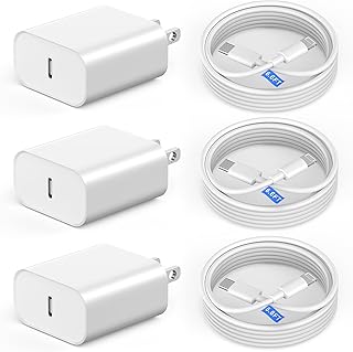 iPhone15 14 13 Fast Charger,3Pack [Apple MFi Certified] 20W iPhone Charger Fast Charging Wall Charger with 6.6FT Type-C to Lightning Fast Charging Data Sync Cord for iPhone15 14 13 12 11 Xs Xr X