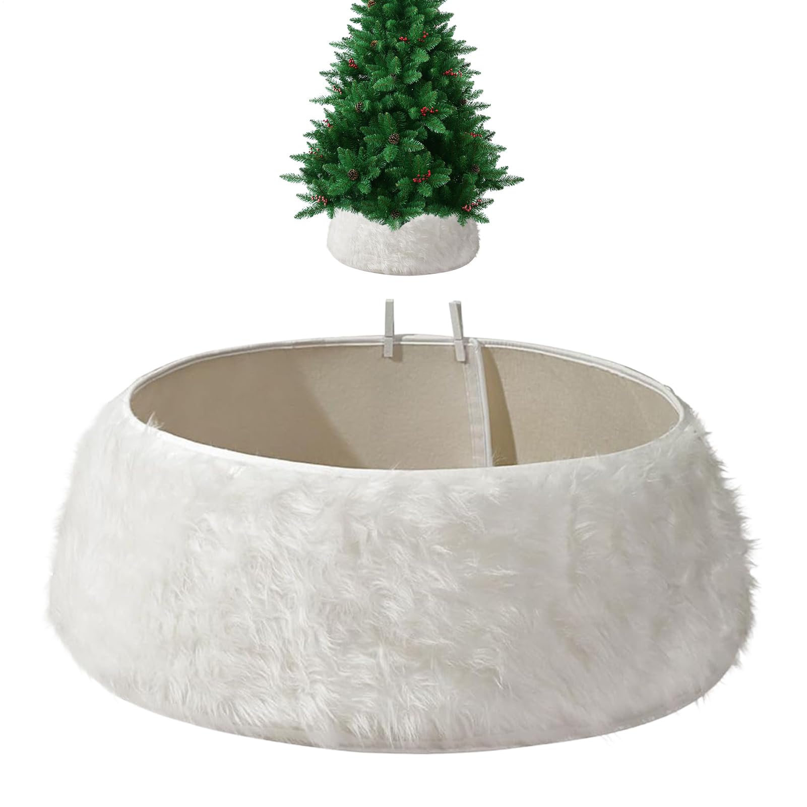 Jupe de protection sapin de Noël blanc pour cacher le pied d'arbre