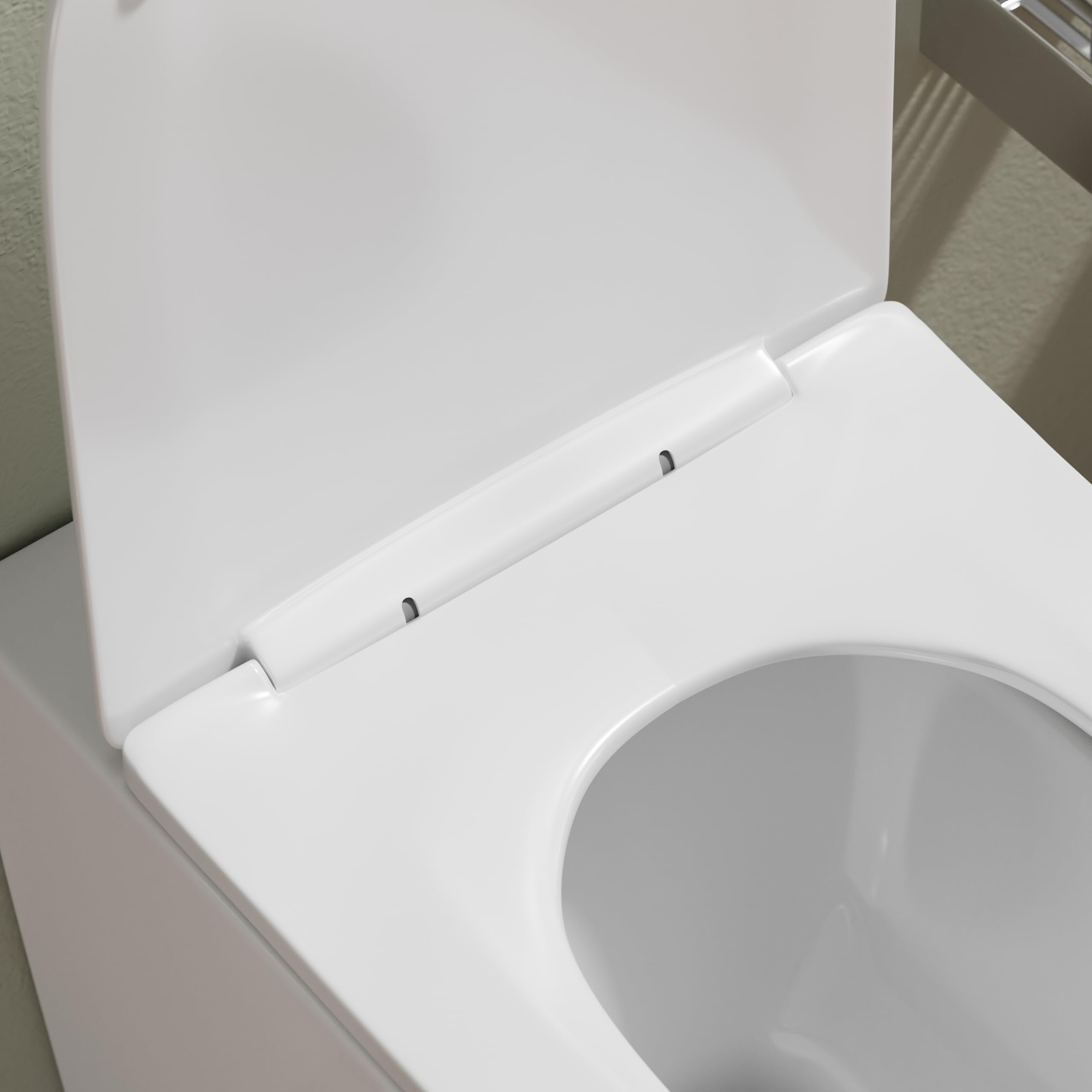 Sanitari filomuro comfort in ceramica bianco lucido vaso rimless h44,5 cm con copriwc soft-close e bidet Mod. Europa