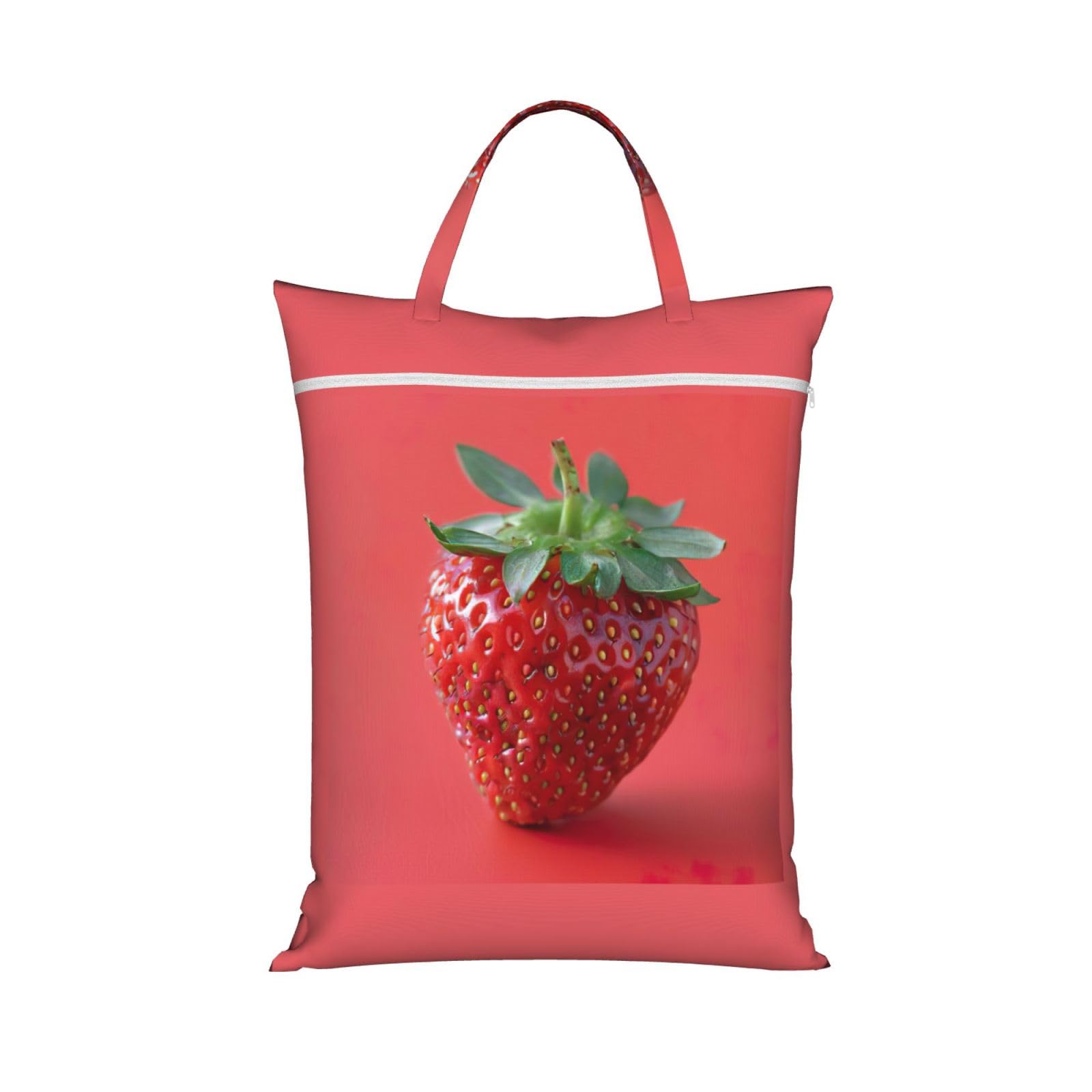 Pphgut 1 Pc Strawberry Print Travel Laundry Bag Portable Dirt Clothes Bags Daily Hiking Camping Vacation