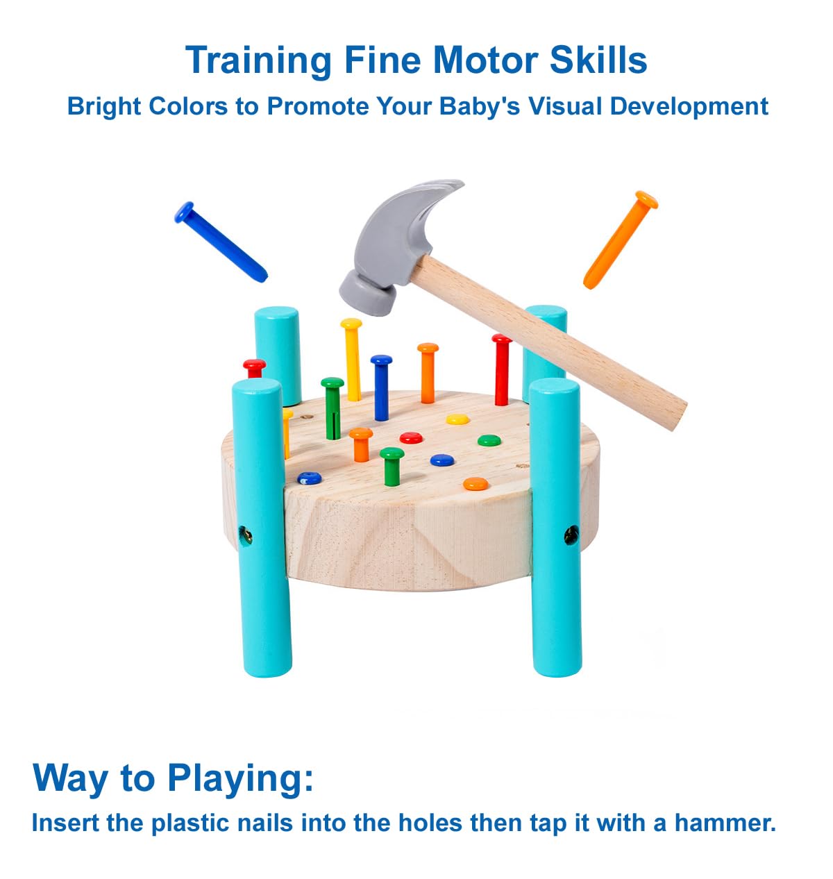 Clementoni Baby Work Bench Toy - Hammer & Tools For Toddlers 10+ Months | Motor Skills Development