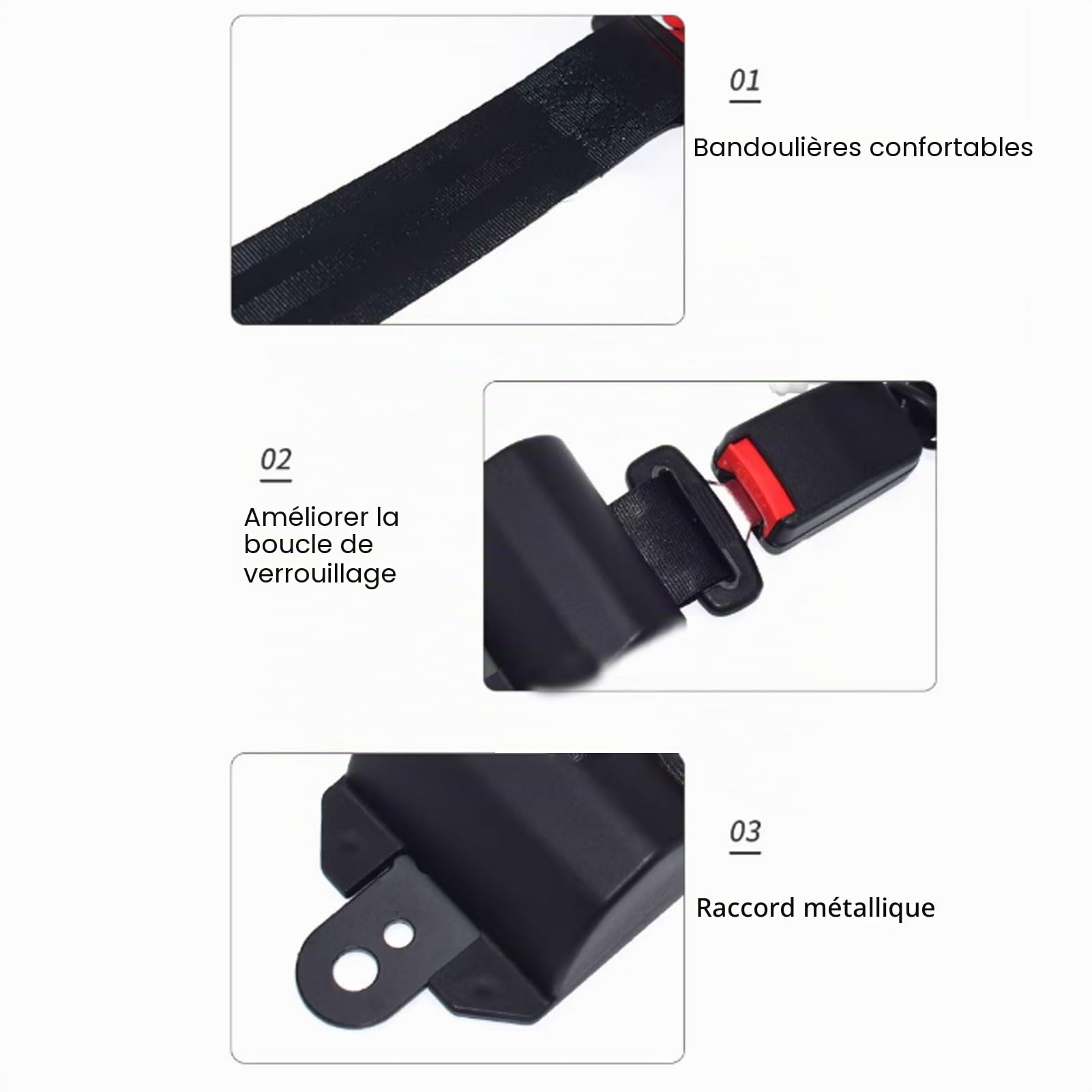 VBESTLIFE Ceinture de sécurité Universal Forklift, 2 Points Pointus S'adaptent à la Tondeuse de Tracteur Buggy Rétractable 43.3 Pouces