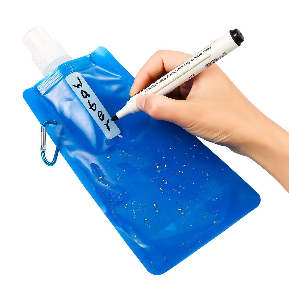 3 Bottiglie Acqua Pieghevoli Per Sport Da 480 Ml - Riutilizzabili, Con Clip, Per Ciclismo, Trekking, Viaggi E Palestra - Multicolore - 2