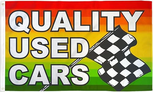 Bandera de automóviles usados de calidad, 3 x 5 pies, bandera de distribuidor de automóviles, banderín publicitario, letrero de negocios