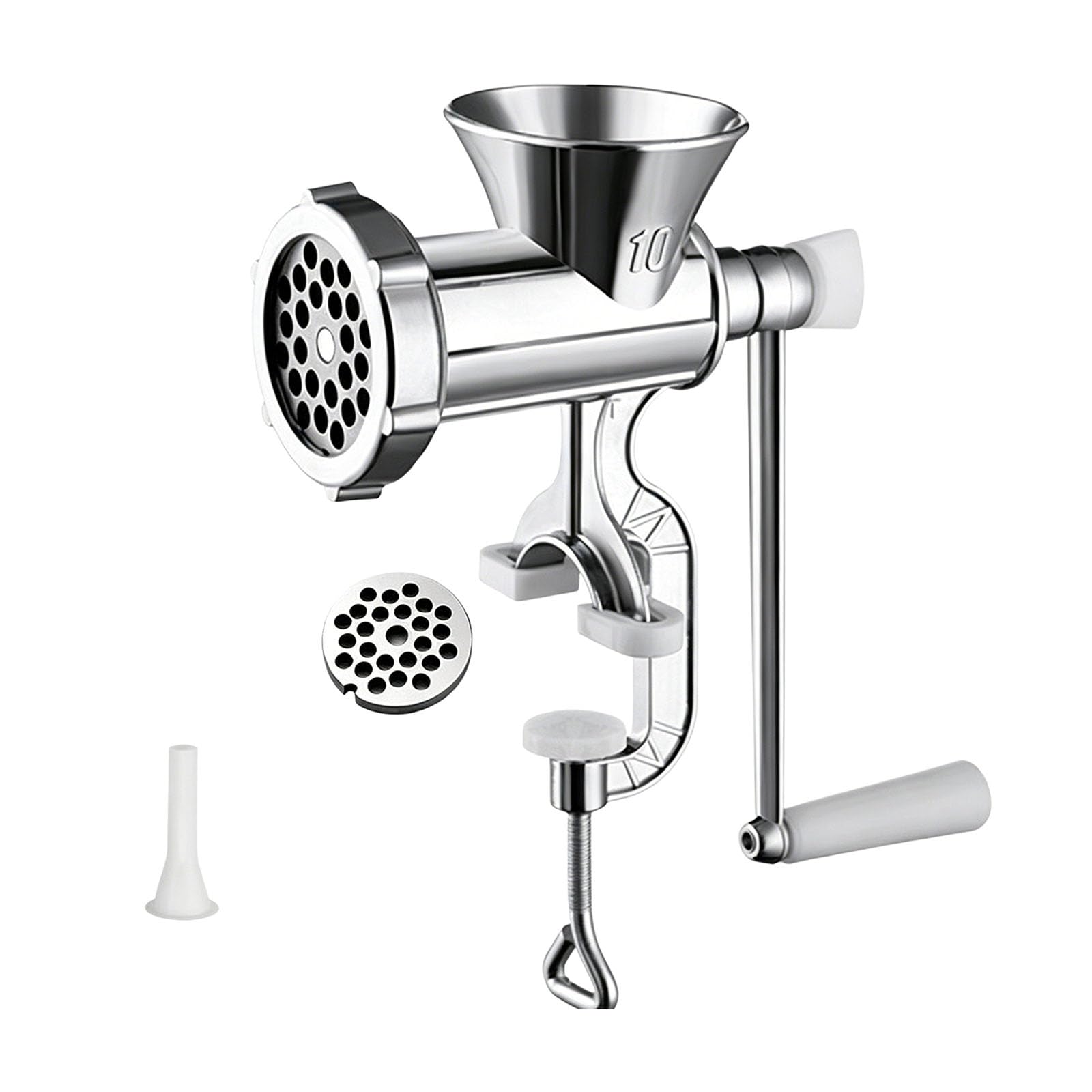 Uqezagpa Manual Meat Grinder with 3 Sausage Filling Tubes for Beef Pork Chicken Fish and Low Vegetables Like Mushrooms Peppers Portable Manual Meat Grinder