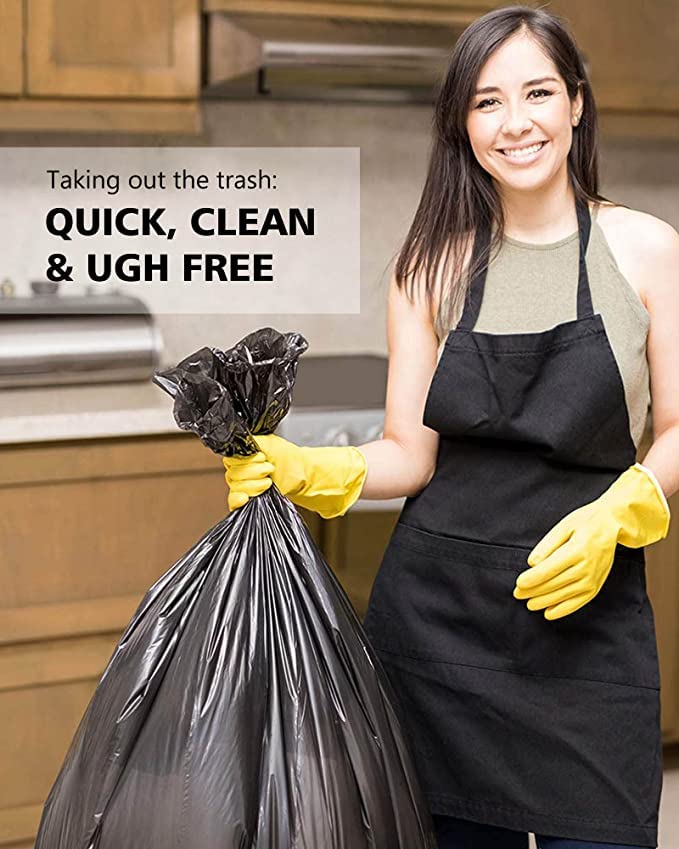 Image of Biodegradable Garbage Bags (Medium Size 48Cm 53 Cm / 19 Inch 21 Inch) (180 Bags) (6 Rolls) Dustbin Bags For Office Home Eco Friendly | Trash Bags | Black Cover |, 1 Count