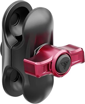 Tackform 2" Long Metal 20mm Ball and Socket Arm DuraLock 20 Series | Dual 20mm Sockets with Optional Anti-Theft Knob | Black with Pink Billet Accent Kit