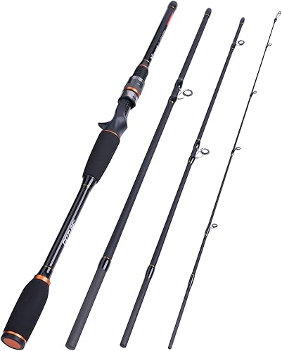 Miniatura 8 de Goture Cañas de Pescar de Viaje, Caña de Pescar de 4 Piezas con EstucheBolsa, Caña de CastingSpinning, Caña Baitcasting Ultraligera de 7 Pies para