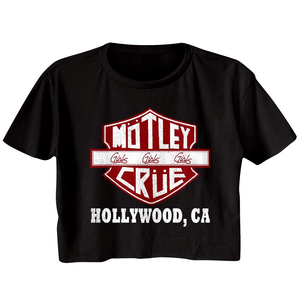 Ladies Motorcycle Logo Motley Crue Crop Top