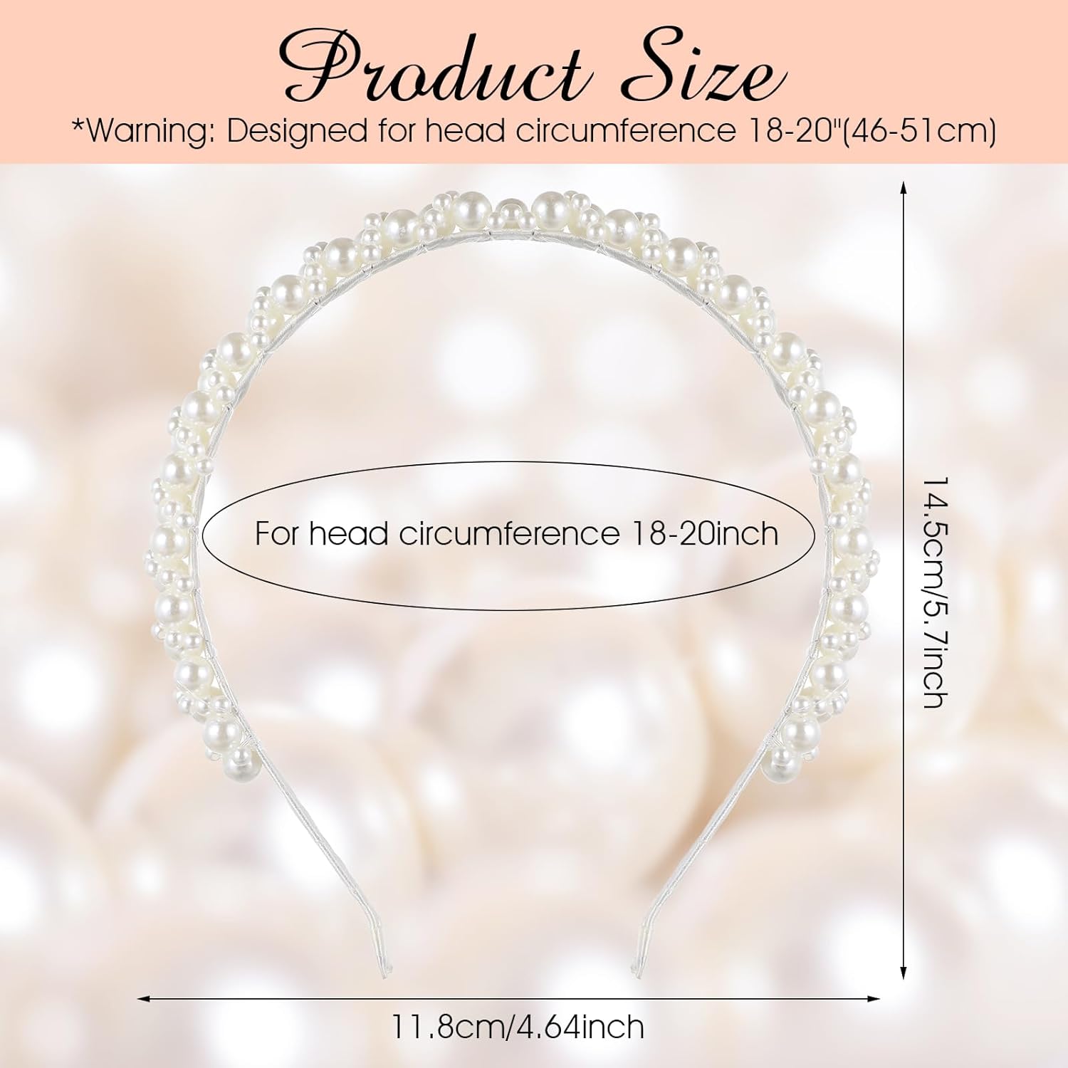 LLOUSSAK Pearl headband for girls, Subtlety Peal Headband for Women, Pearl Flower Girl Headband for Wedding Birthday Party, Hair Hoop Accessories for Photography