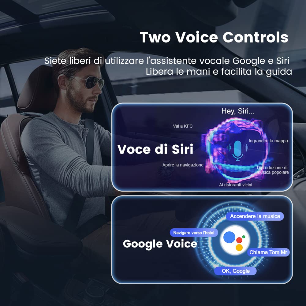 Carlinkit 5.0 CarPlay Wireless e Android Auto 2 in 1,Versione 2026 per Converti carplay cablato in carplay wireless,converti Android Auto cablato in AndroidAuto wireless,per auto 2016+
