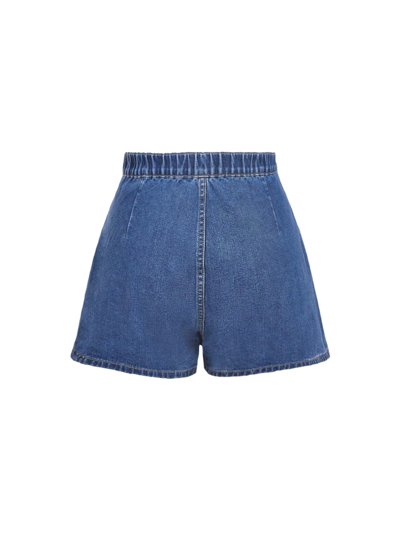 SOLY HUX Jupe en jean pour femme - Grandes tailles - Avec élastique - Jupe portefeuille - Jupe en jean - Jupe d'été en denim - Tenues d'été