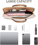 RAINYEAR 14 Inch/15.6 Inch Laptop Bag for Women, Protective Waterproof Large Capacity Computer Shoulder Bag with Handle
