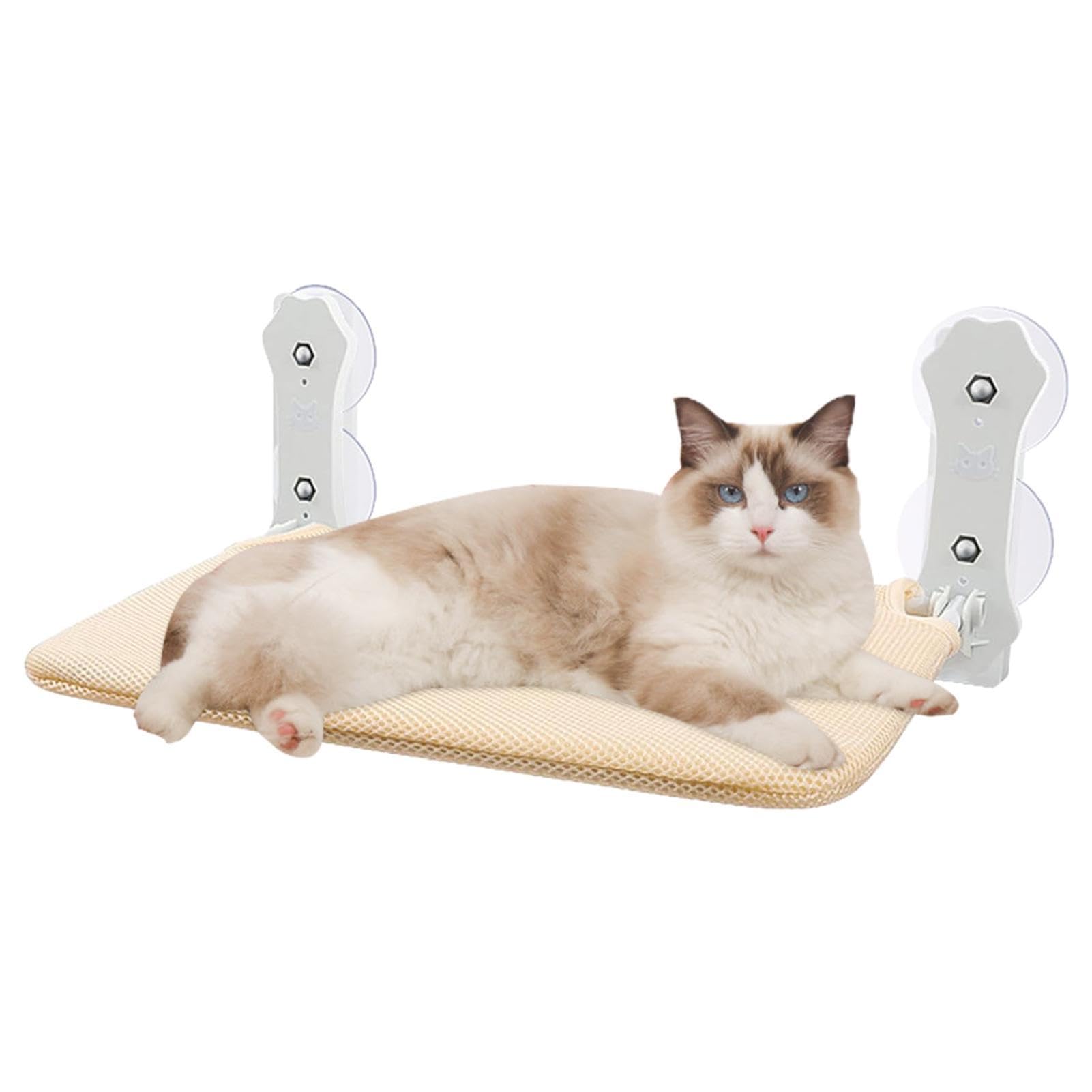Cama para Gatos para Ventana | Percha para Ventana Gato 45 x 30 cm | Hamaca Plegable para Ventana Gato con Fuertes ventosas | Camas Resistentes para Gatos con Ventana para Gatos 12,5?15 kg
