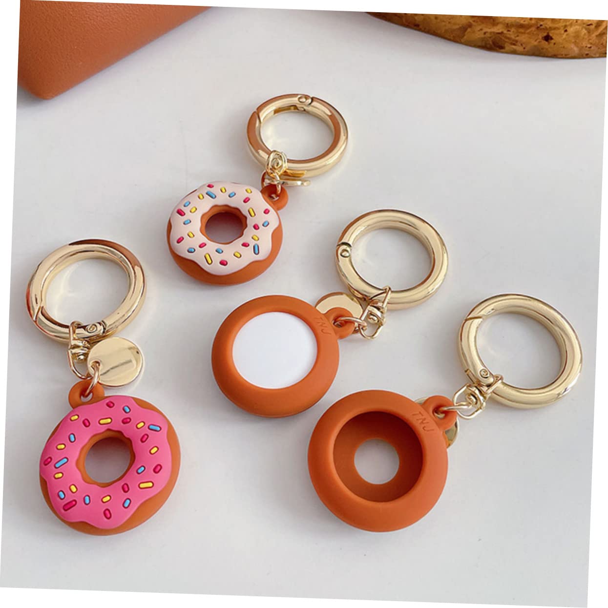 5piezas Funda Protectora De Forma De Donut Llaverito Compatible Diseño Original y Protección Antigolpes y Antirayaduras