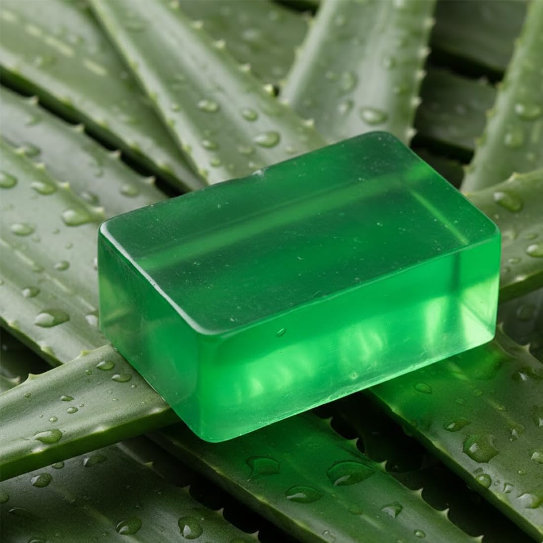Aloe Vera Soap Base 1 Kg, SLS and Paraben Free, Gentle Formula for Smooth Clear and Healthy Looking Skin, Transparent Green Base for DIY Soap Making 3